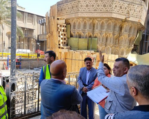 المدير العام لدائرة المباني المهندس عمار عبدالرزاق الجبوري يزور مشروع مأذنة جامع الخلفاء في بغداد