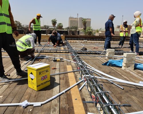 دائرة المباني تواصل العمل في مشروع أضافة طابق في بناية دائرة الاعمار الهندسي
